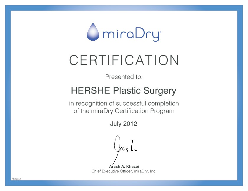 HERSHE miraDry certification